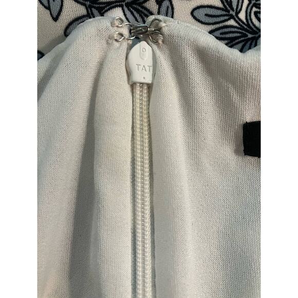 Ann Taylor Petite Blue/White Floral Vines Structured w/ Boning Dress | Size 14P - Picture 7 of 11